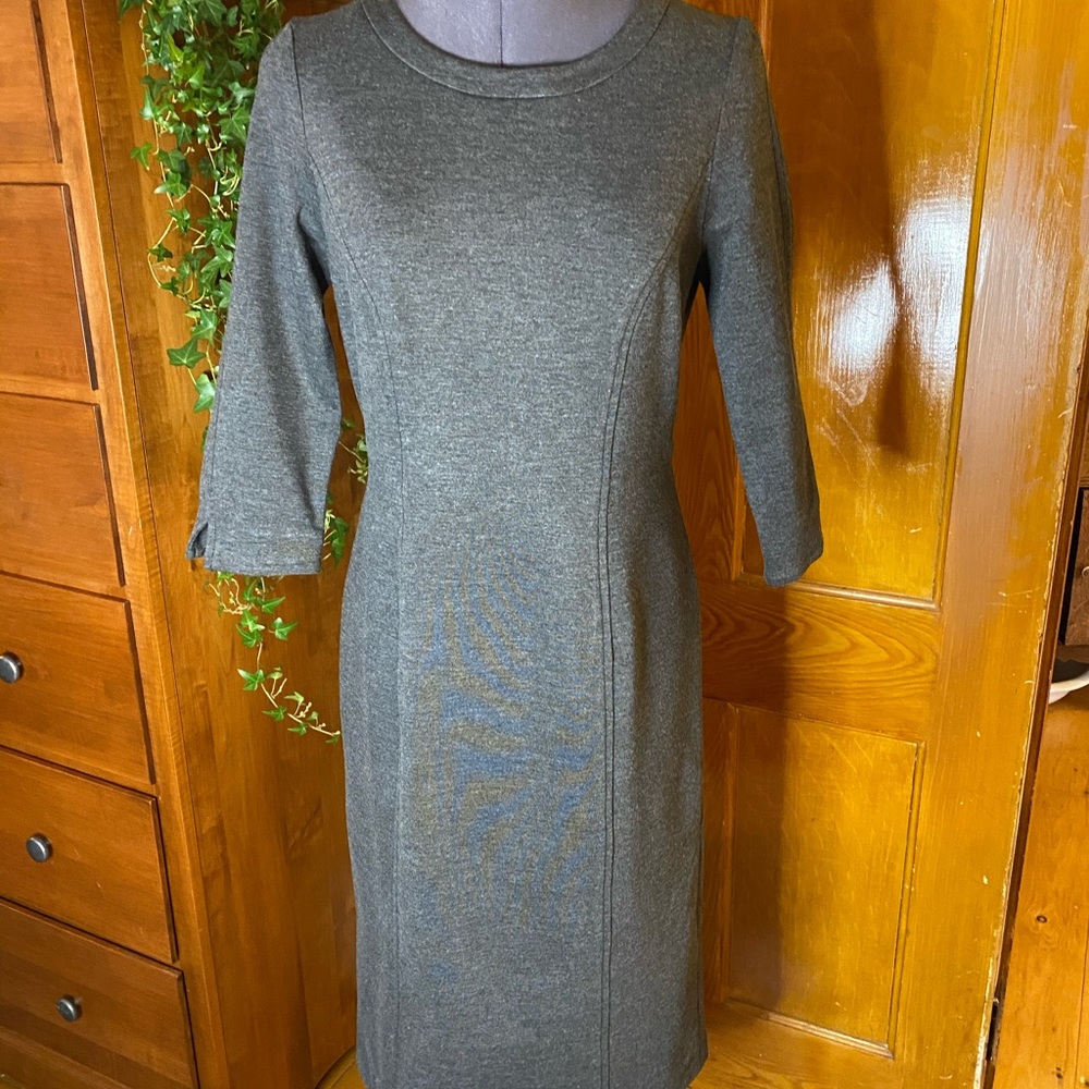 Pure Collection charcoal gray sheath dress